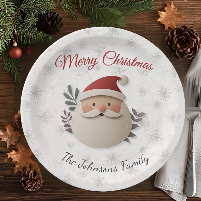 Personalized Santa Christmas Paper Plate (Creator Uploaded)