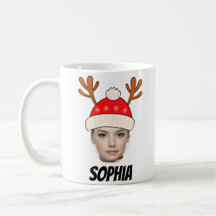 Personalized Santa Hat  Add Your Face Name Christm Coffee Mug