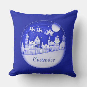 Personalized Santa Winter Village Cushion