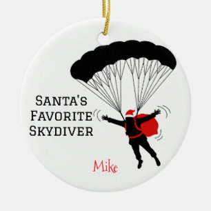 Personalized Santa's Favorite Skydiver Ceramic Ornament