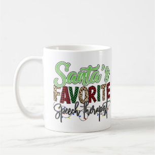 Personalized Santa's Favorite Speech Therapist Coffee Mug