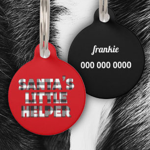 Personalized santa's little helper ID Tag