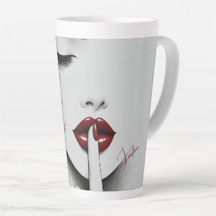 Personalized Sassy Quote Red Lips Beauty Glam Chic Latte Mug