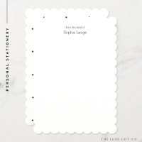 Personalized Scallop Edge Note Cards Polka Dots