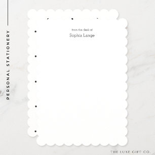 Personalized Scallop Edge Note Cards Polka Dots