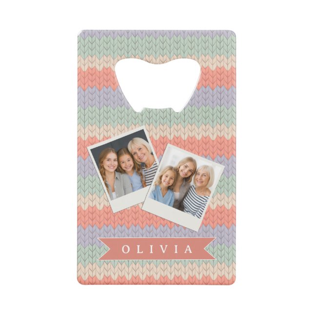 Personalized Scandinavian Pastel Knit Pattern Name (Front)