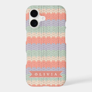 Personalized Scandinavian Pastel Knit Pattern Name