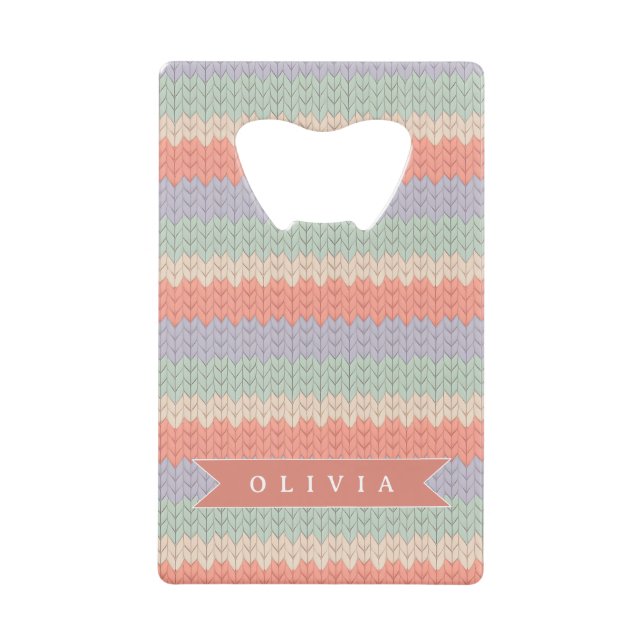 Personalized Scandinavian Pastel Knit Pattern Name (Front)