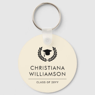 Personalized School and College Graduation Elegant Key Ring