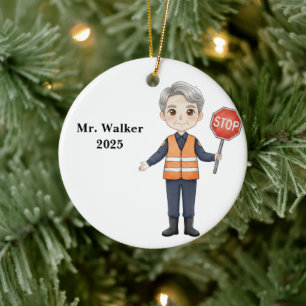 Personalized School Crossing Guard Ceramic Ornament
