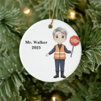 Personalized School Crossing Guard Ceramic Ornament