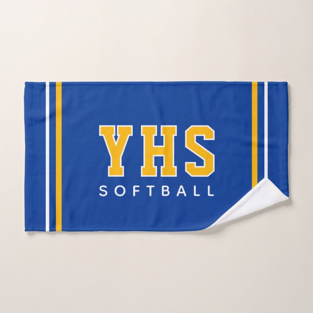 Personalized School Initials Softball Sport Team Hand Towel (Hand Towel)