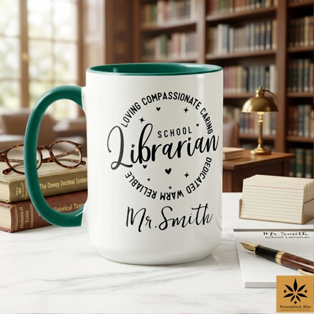 Personalized School Librarian Day | Custom Name  Mug (Personalized School Librarian Day | Custom Name Mug
)