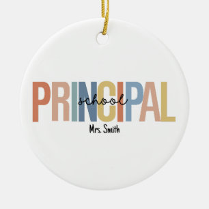 Personalized School Principal Christmas Ceramic Ornament