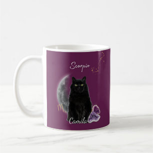 Personalized Scorpio Cat Mug with Name