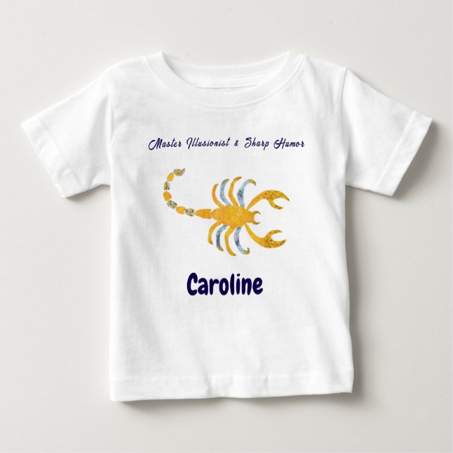 Personalized Scorpio “Master Illusionist” Toddler  Baby T-Shirt (Front)