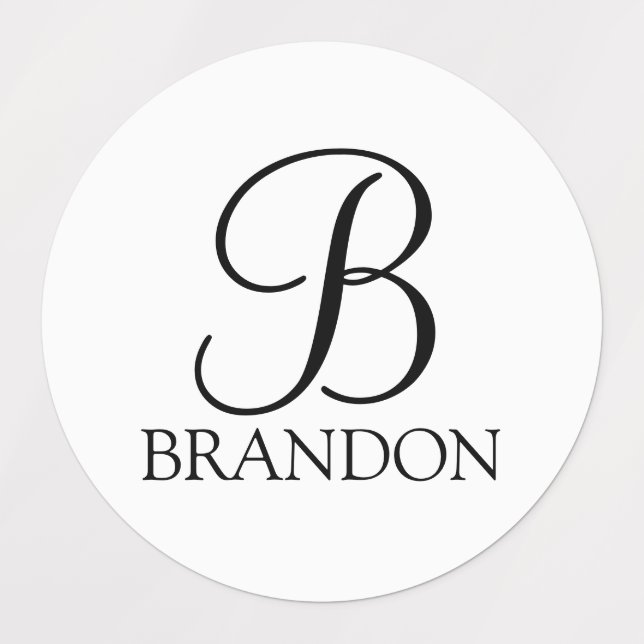 Personalized Script Monogram and Name  Labels (Design 2)