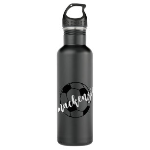 Personalized Script Name Soccer Black White 710 Ml Water Bottle