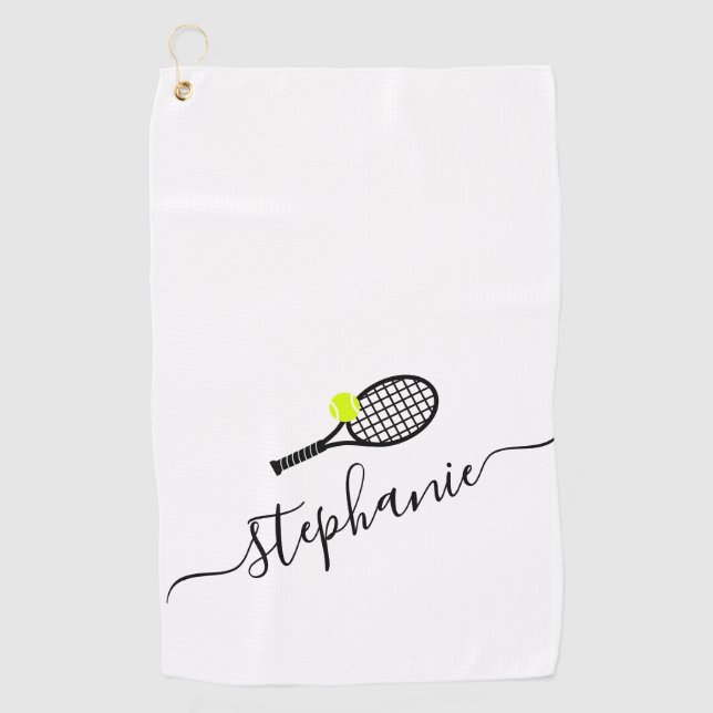 Personalized Script Name Tennis Hand Towel (Front)
