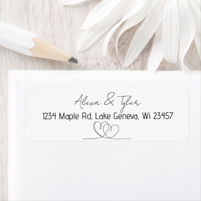Personalized Scripts Heart to Heart   Return Address Label (Insitu)