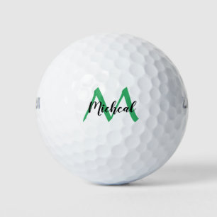 Personalized Sea Green Monogram Add Name Golf Balls