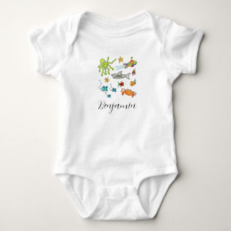 Personalized Sea Life Marine Under the Sea Baby Bodysuit