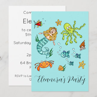 Personalized Sea Life Marine Under the Sea Invitation