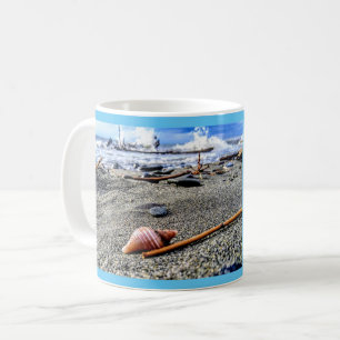 Personalized Seashell on the Beach Coffee Mug