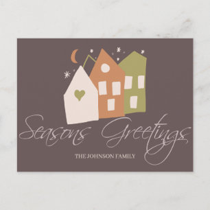Personalized Seasons Greetings Christmas postcard