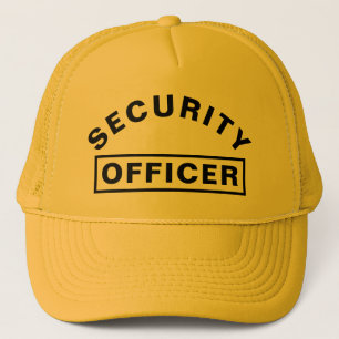 Personalized SECURITY OFFICER Text StatementYellow Trucker Hat