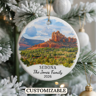 Personalized Sedona Ornament, Custom Arizona Ceramic Ornament