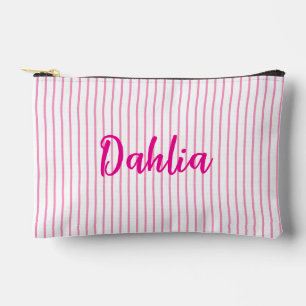 Personalized  Seersucker Makeup Bag,Bridesmaid Gif Accessory Pouch