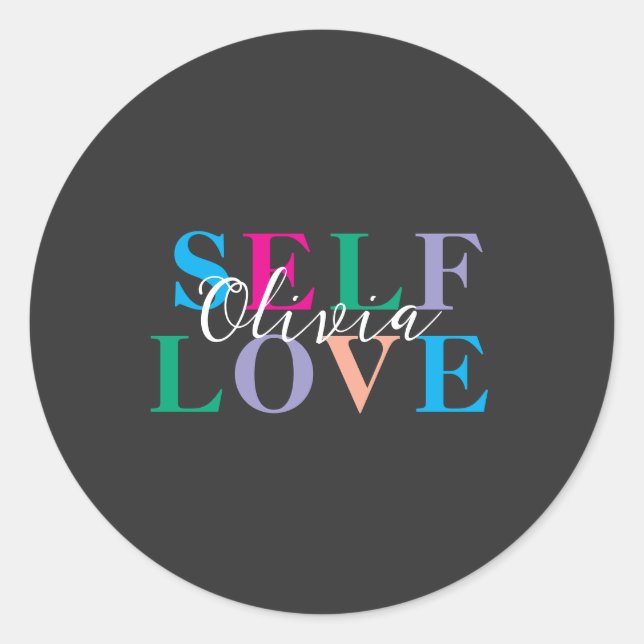 Personalized Self love  Classic Round Sticker (Front)