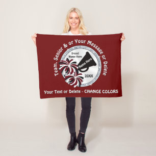 Personalized Senior Cheerleader Gifts, Cheap Cheer Fleece Blanket