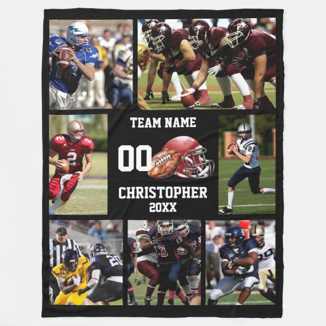Personalized Senior Night Keepsake Football Fleece Blanket (Front)