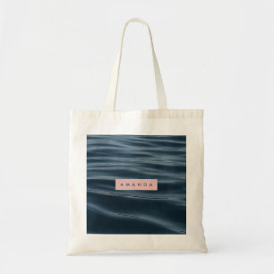 Personalized Serene Ocean Waves Design Tote Bag