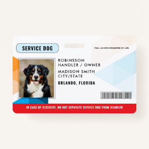 Personalized Service Dog ID Badge