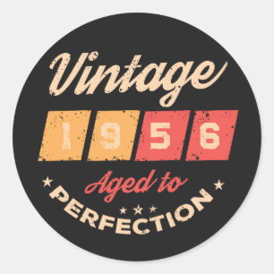 Personalized seventy vintage 70th birthday party classic round sticker
