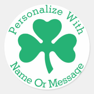 PERSONALIZED Shamrock St Patricks Day Classic Round Sticker