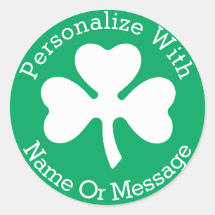 PERSONALIZED Shamrock St Patricks Day Classic Round Sticker