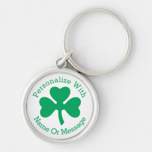 PERSONALIZED Shamrock St Patricks Day Key Ring