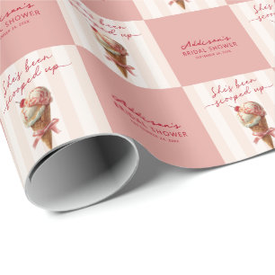 Personalized She's Been Scooped Up Bridal Shower Wrapping Paper