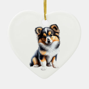 Personalized Shetland Sheepdog Puppy Ceramic Ornament
