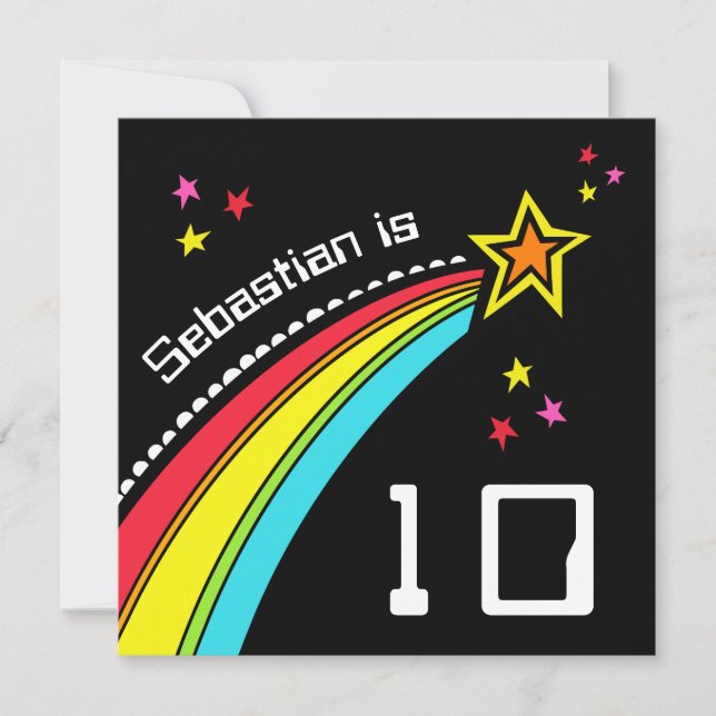 Personalized Shooting Star Birthday Invitation (Front)