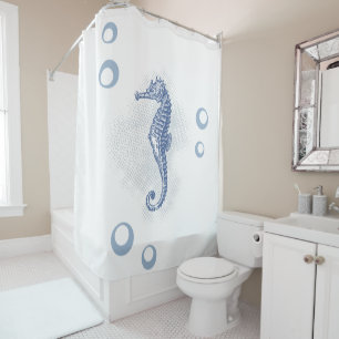 Personalized Shower Curtain Seahorse Ocean Beach
