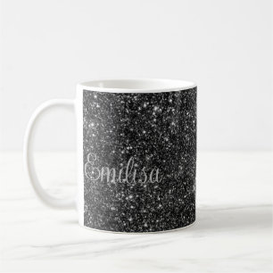 Personalized Silver Sparkly Name Ceramic Mug