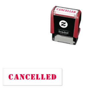 Personalized Simple CANCELLED Red Self-inking Stamp