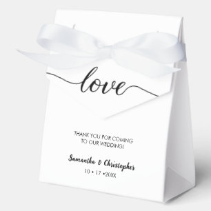 Personalized Simple Elegant Love Wedding ScrIpt Favour Box