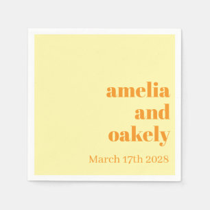 Personalized Simple Modern Minimal Mono Wedding  Napkin