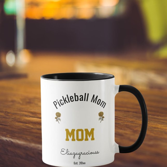 Personalized Simple Modern Pickleball Mom Gift  Mug (Creator Uploaded)